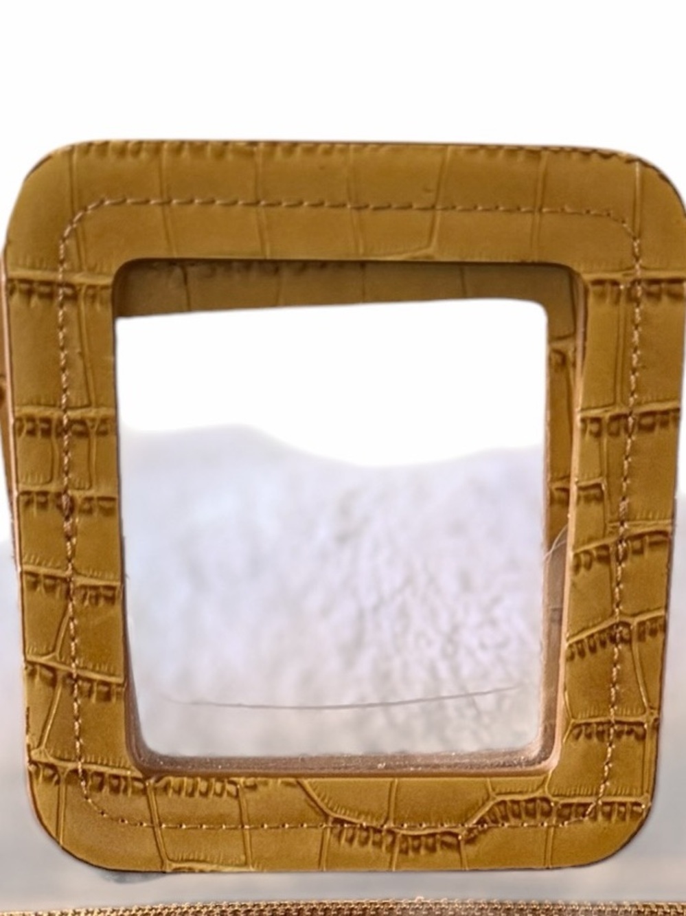 STAUD Clear PVC Tote with Tan Croc-Effect Pouch and Square Handles - Picture 4 of 7